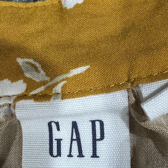 Gap Blouse Womens 2XL Yellow Purple Floral Long Sleeve Rayon Pullover Top V Neck - Picture 7 of 8